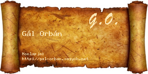 Gál Orbán névjegykártya